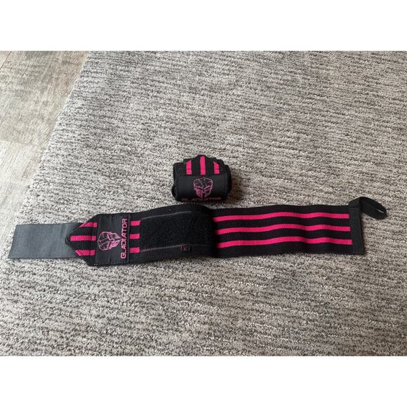 Gladiator Gym Wrist Wraps - Pink and Black - New in Box - Picture 2 of 6